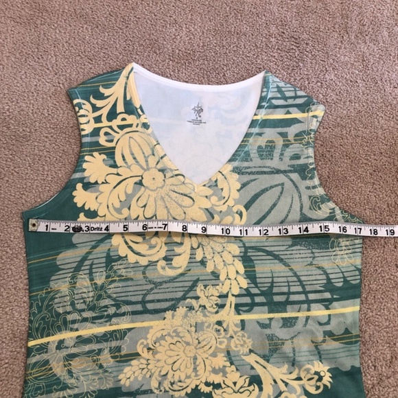 Prana Green Yellow Print Tank Top Small Yoga - Picture 7 of 7